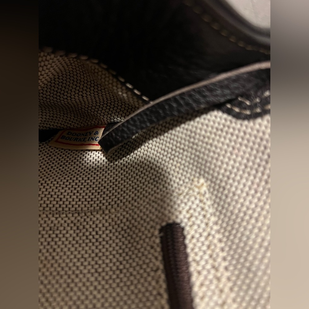 Dooney & Bourke Monogrammed Brown Leather Shoulder Bag - Picture 7 of 8